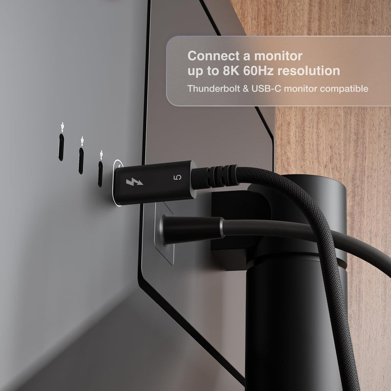 CalDigit Thunderbolt 5 Pro Braided Cable - 120Gbps 240W Power Delivery, Compatible with Thunderbolt 3, 4, USB4 Type C, MacBook Pro, iMac, iPhone 17 Max, Black (1m/3.28ft/39.37") 39.37 Inches