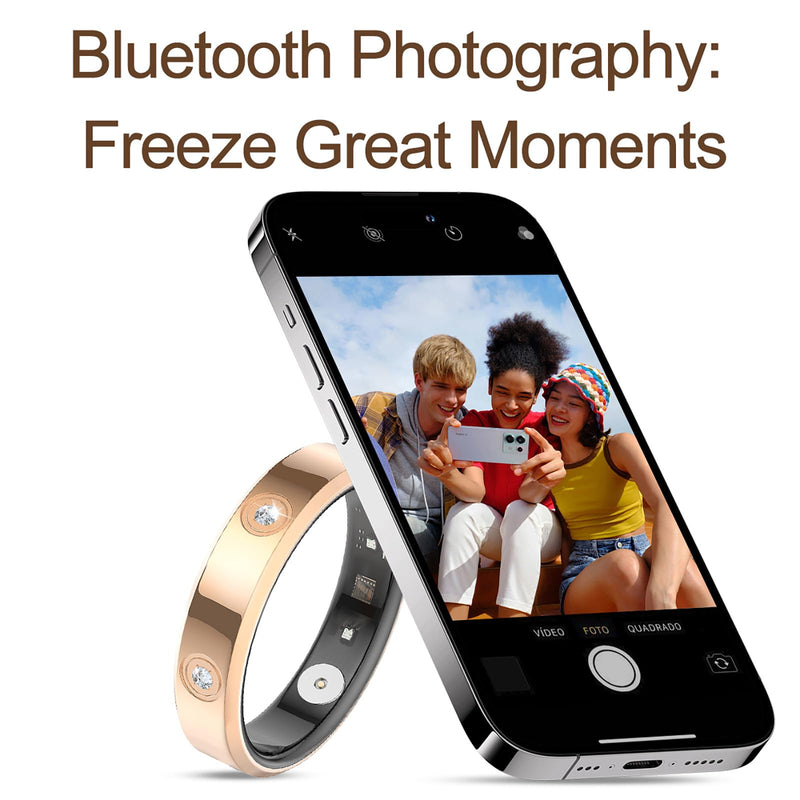 Smart Ring for Women Men Diamond Fitness Tracker Sleep Heart Rate Monitor Smart Rings for Android iOS Phone Pedometer Calorie Step Counter Stylish Ladies Rings for Women Elegant Activity Tracker