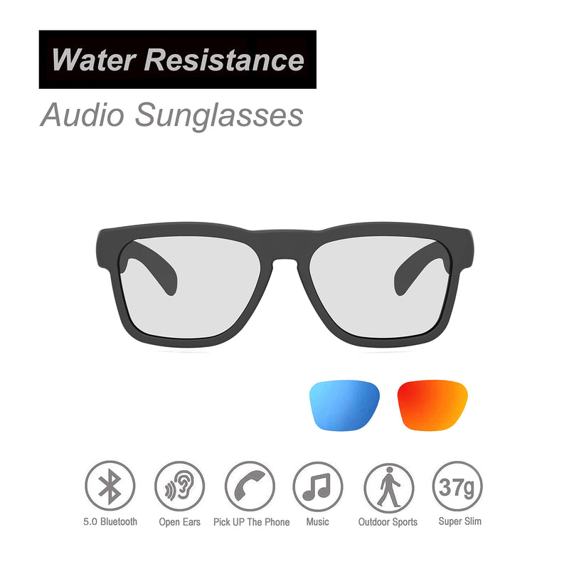 OhO sunshine Bluetooth Audio Sunglasses, Lightweight Open Ear Sport Glasses, 10H Playtime,Water Resistant with Voice Control Grey