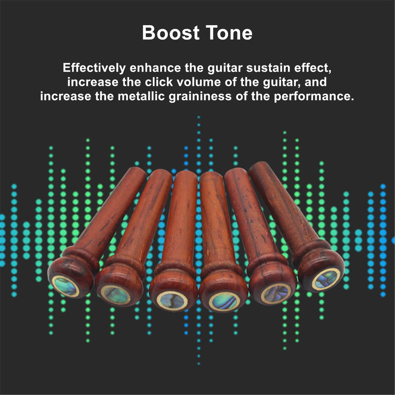 [AUSTRALIA] - Miwayer Cocobolo Wood Guitar Bridge Pins Replacement Parts Brown for 6 & 12 String Acoustic Guitar (Big Abalone Dot) Big Abalone Dot 