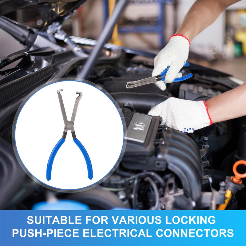 Electrical Disconnect Pliers, Automotive Electrical Connector Pliers Spark Plug Pliers Car Electrical Plug Pliers for Easily Disconnection the Locking-Push Tab Electrical Connector(Blue) Blue