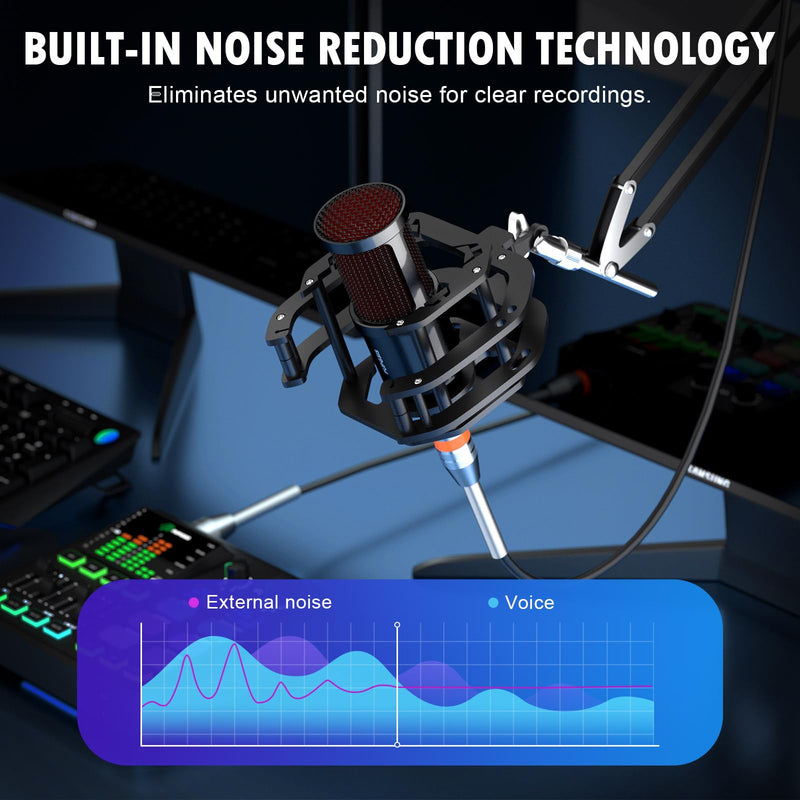 PUPGSIS XLR Dynamic Microphone, PC Computer Gaming Streaming Microphone for Podcast Recording, Vocal Capture, Content Creation, Cardioid Studio Mic for Audio Interface, Mixer, Sound Board