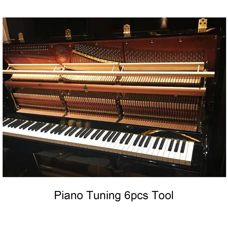 Ecloud Shop Piano Tuning Kit Piano Tunning Wrench Hammer Tools Accessories Set Rubber Mute Felt Temperament Strip for Beginners and Professionals 6-piece adjustment set