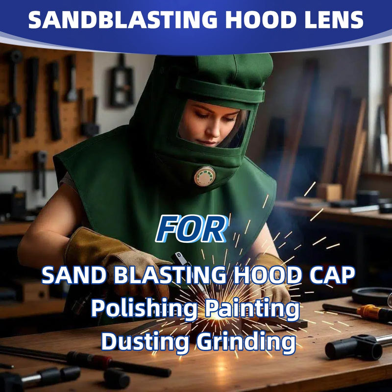 [AUSTRALIA] - Sandblasting Hood Replacement Lens 5-Pack, Hardened Scratch-Resistant Polycarbonate for Painting, Dusting & Grinding 