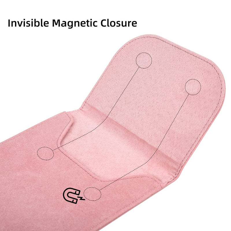 CaseBuy Premium Leather Keyboard Sleeve Cover for Apple iMac 24" M1 Chip Magic Keyboard w/Out Touch ID A2449 A2450 Apple Wireless Magic Keyboard 2 MLA22LL/A A1644 Keyboard Protective Case Bag, Pink