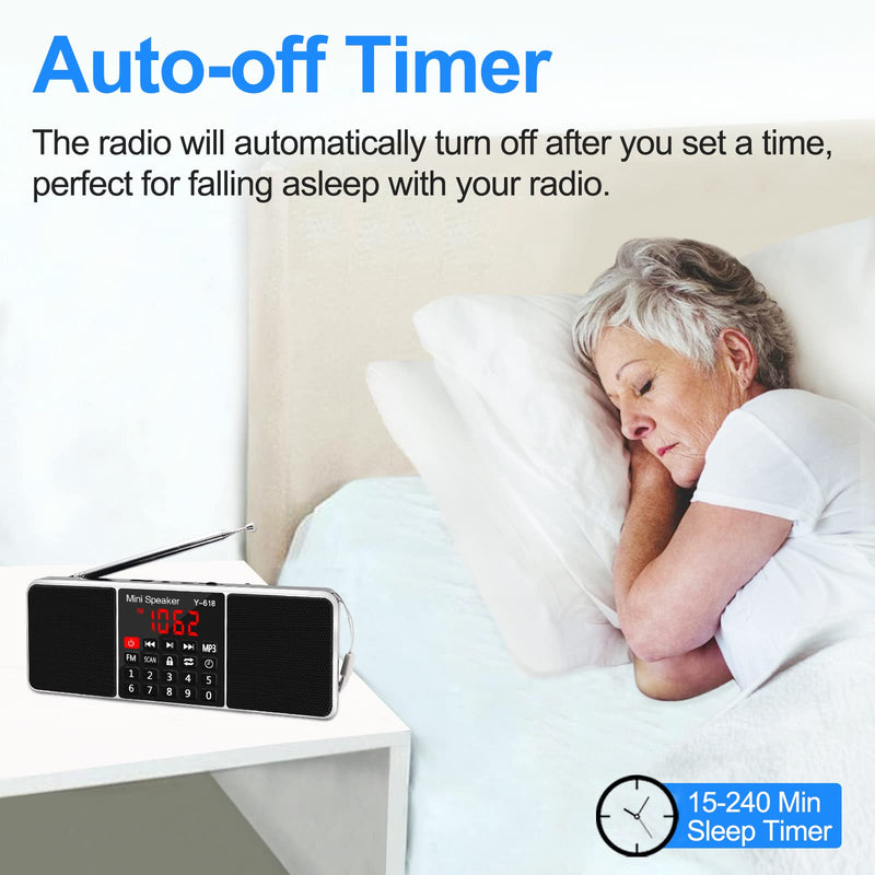 [AUSTRALIA] - LEFON Multifunction Digital FM Radio Media Speaker MP3 Music Player Support TF Card USB Drive with LED Screen Display and Setting Timing Shutdown Function (Black) Black 