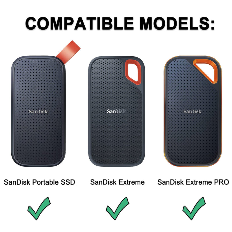 Lacdo Hard Carrying Case for SanDisk Extreme Pro / SanDisk Extreme Portable External SSD 500GB 1TB 2TB 4TB USB-C Solid State Drive EVA Shockproof Water Repellent Protective Storage Travel Bag, Black