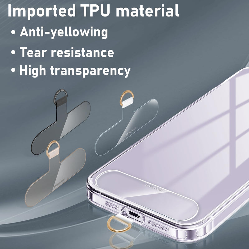 Cell Phone Lanyard Pads, Thinner Durable TPU Phone Patch Clear Universal Phone Tether Tab Without Adhesive (2*clear) 2*clear