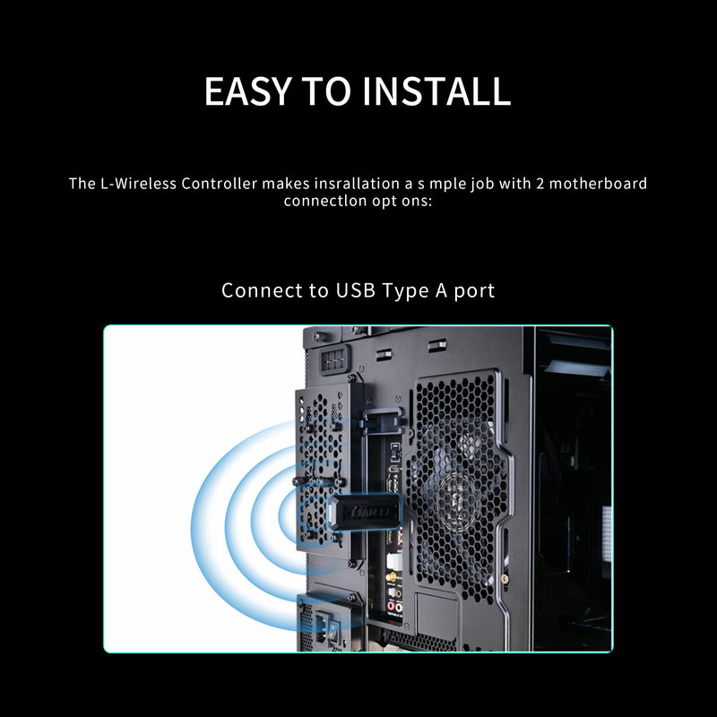 Lian Li UNI Fan L-Wireless Controller for Computer Fans, Works with SL-Infinity, CL Wireless, SL & TL Wireless, Strimer Wireless, and Hydroshift II with PWM SATA Cable - Black RF-T-B.01(Black)