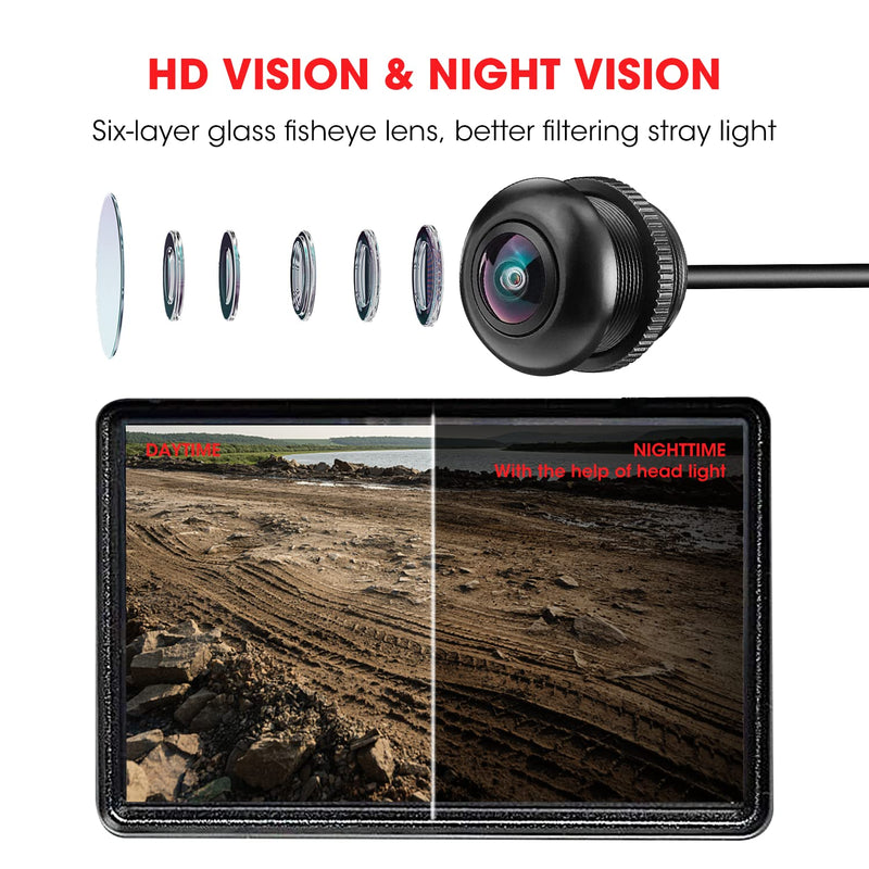 Front Camera for Polaris RZR, 7-Inch Ride Command, 720P HD, 170° Wide Angle | IP67 Waterproof, Rugged Aluminum Housing, Low-Light Ready, Helps See Front-Wheel Blind Spots on Trails and Tight Terrain