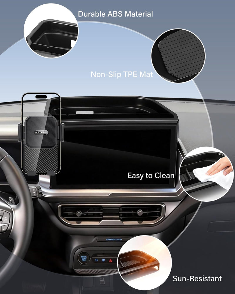 SKYLOTEC Car Phone Mount for 2025 Ford Bronco Sport Accessories | Bronco Sport Cell Phone Holder Dash Tray 13.2-inch Screen, Dashboard Storage, Automobile Cradles, NOT Block Air Vent Universal Holder Bronco Sport 2025