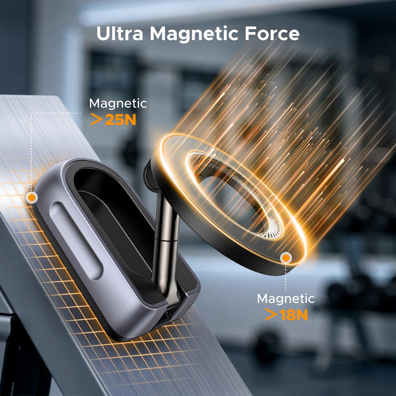 UGREEN Magnetic Phone Holder for Gym, Dual-Sided Magnets Mount | 360°Adjustable Phone Stand, Gym Essentials for Hands-Free Workouts, Compatible with iPhone 17 Pro Max, 16 15 14 13