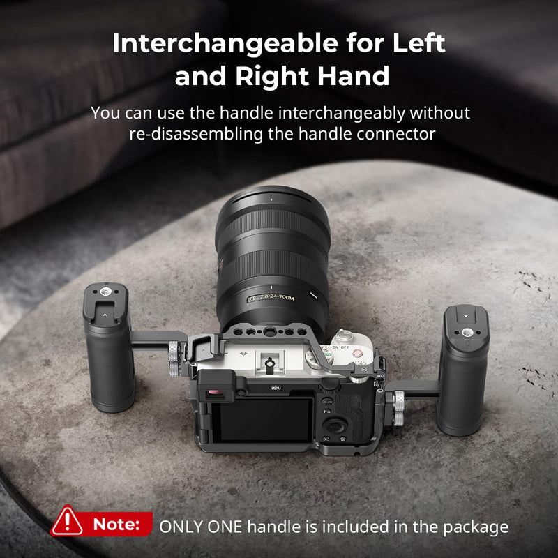 SmallRig Mini Side Handle for 1/4"-20 Threaded Holes, Camera Cage Handle for Left or Right Hand, Up and Down Adjustable, with Built-in Cold Shoe & Threaded Hole - 4755 Mini Screw Side Handle
