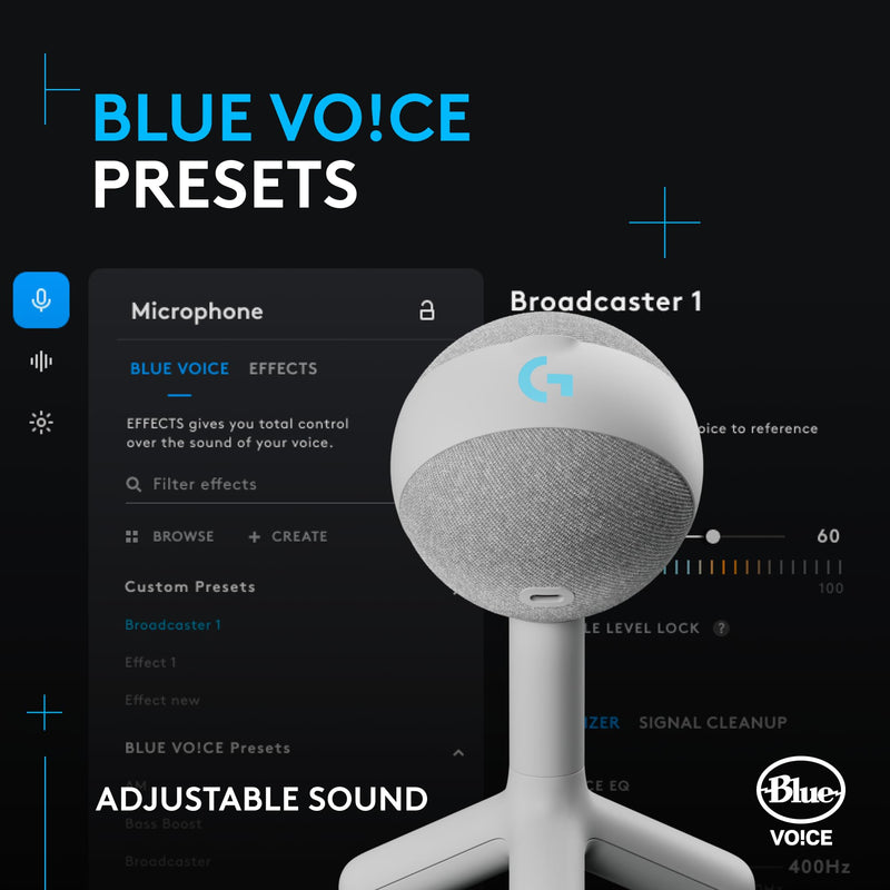 Logitech G Yeti Orb Condenser RGB Gaming Microphone - Off White | LIGHTSYNC, USB Mic for Streaming, Cardioid, USB Plug and Play for PC/Mac Gaming Mic