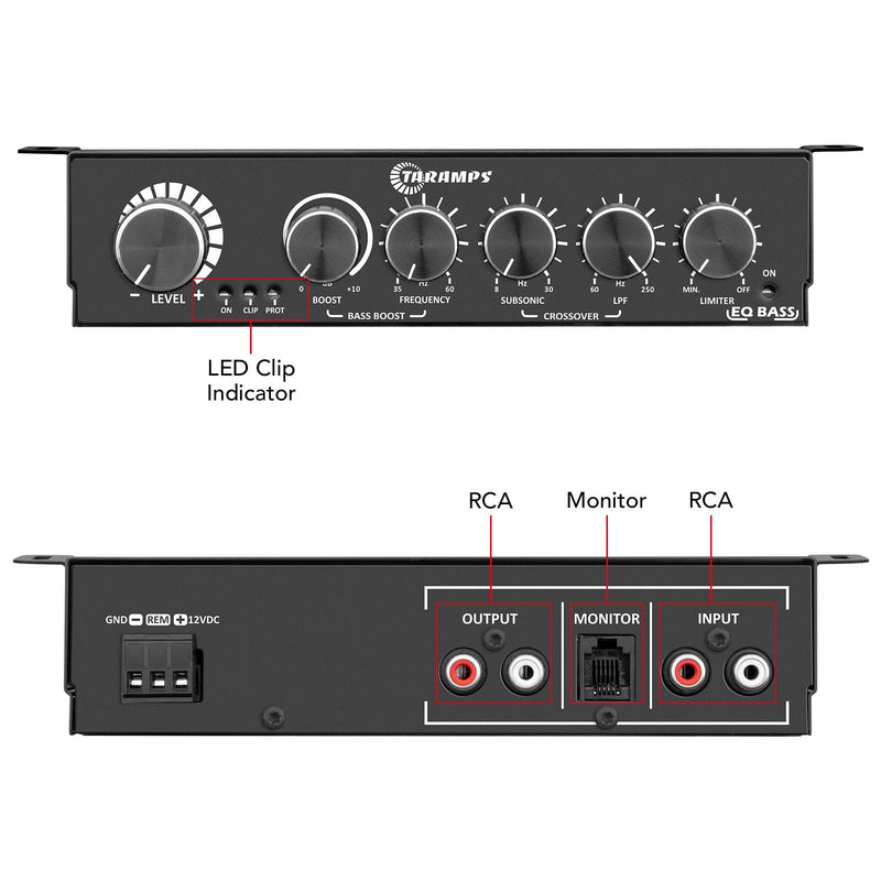 Taramps EQ BASS Digital Audio for Control Your Bass Volume, with RCA Output/Input, Perfect Match The Output Signal Levels of virtually al Models of CD/DVD Head Units, Frequency Response to 250HZ.