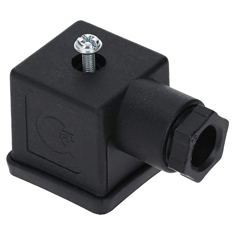 Kalitec Pack of 3 Valve Connectors 3-Pin Black Form A I Contact Surface 27 x 27 mm² I PG9 I Contact Separation 18 mm I Protection IP 65 I Valve Connector for Solenoid Valve I Cube Plug 2-Pin + PE