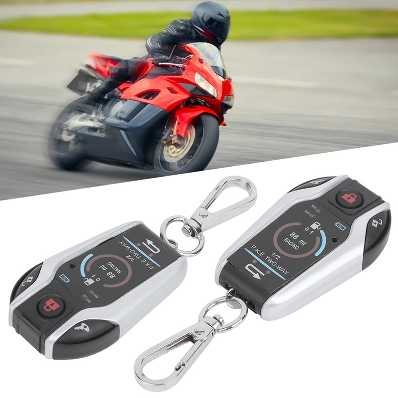 Qiilu 12V 2 Way Motorcycle Security Alarm System with Remote Control, Anti-Theft Security Burglar Alarm System