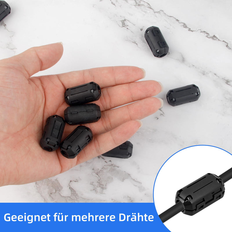 [AUSTRALIA] - 9pcs Ferrite Core for Cable, RFI EMI Folding Ferrite Core for USB Noise Reducer for 3mm/5mm/7mm/9mm/13mm Diameter Cables (Black) 