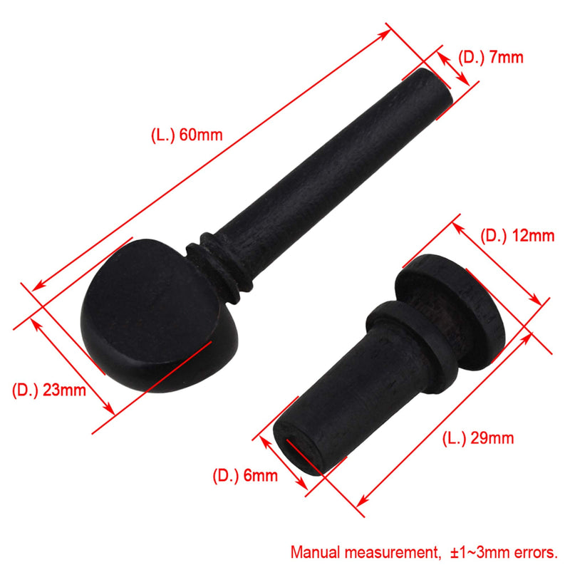 [AUSTRALIA] - Black Wooden Tuning Pegs,Tuning Pegs with Endpin Replacement Parts for Violin String 