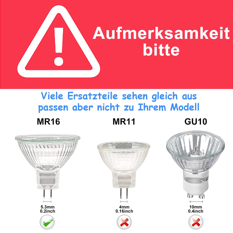 ETUOLMP Halogen MR16 Gu5.3 Halogen Light Bulb Dimmable 12 V 50 W Warm White 2700 K for Halogen Spotlight Installation Rail Lighting Pack of 6 MR16-50W
