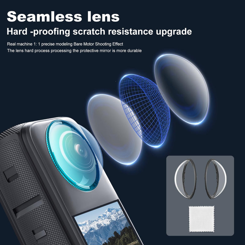 Camera Protective Accessories Kit for Insta 360 X4 Include Lens Guards Silicone Protective Case/Screen Protective/Camera Case(with Buckle) /Front Behind Lens Guards