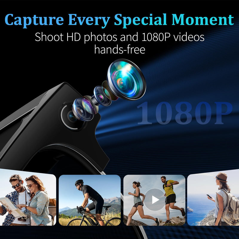 AI Smart Glasses with 8MP Camera, 1080P Video & HD Photo, Bluetooth Audio, AI Voice Assistant, Real-Time Translation, Object Recognition, Noise-Cancel Calls, Music, Photochromic Lenses M
