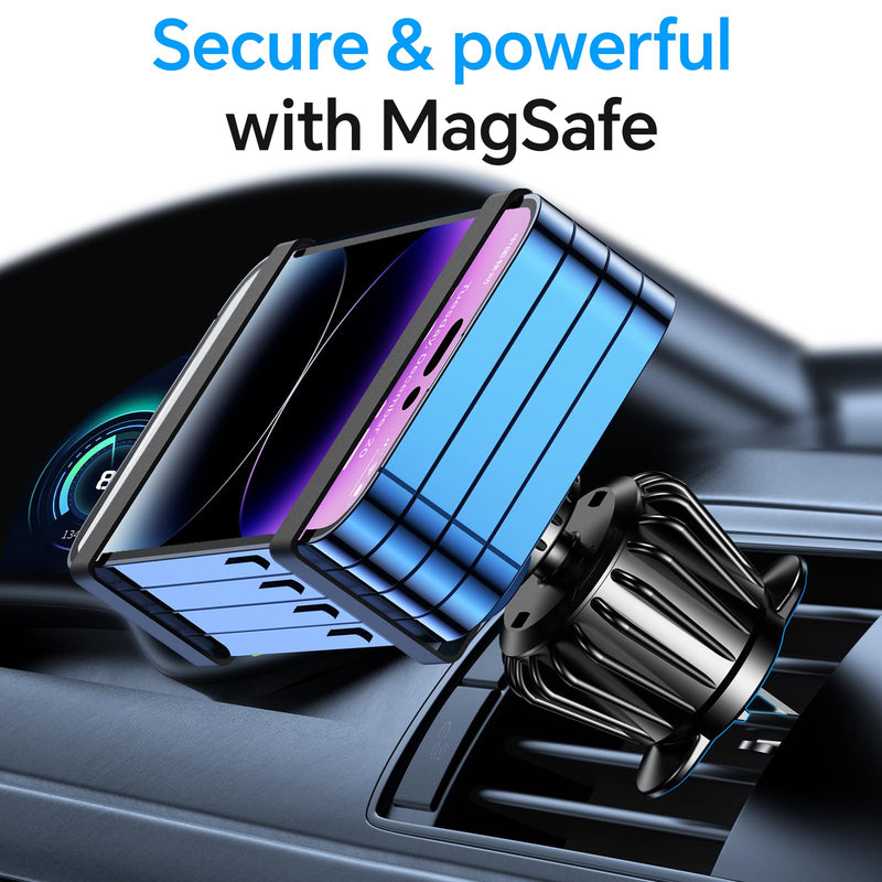 [AUSTRALIA] - for iPhone Magsafe car Mount【20 Strong Magnets】Magnetic Phone Holder for Car Dashboard【360° Rotation】Hands Free Car Phone Holder Mount Dash Fit iPhone 15 14 13 12 Pro Max Plus MagSafe Car Accessories Black 