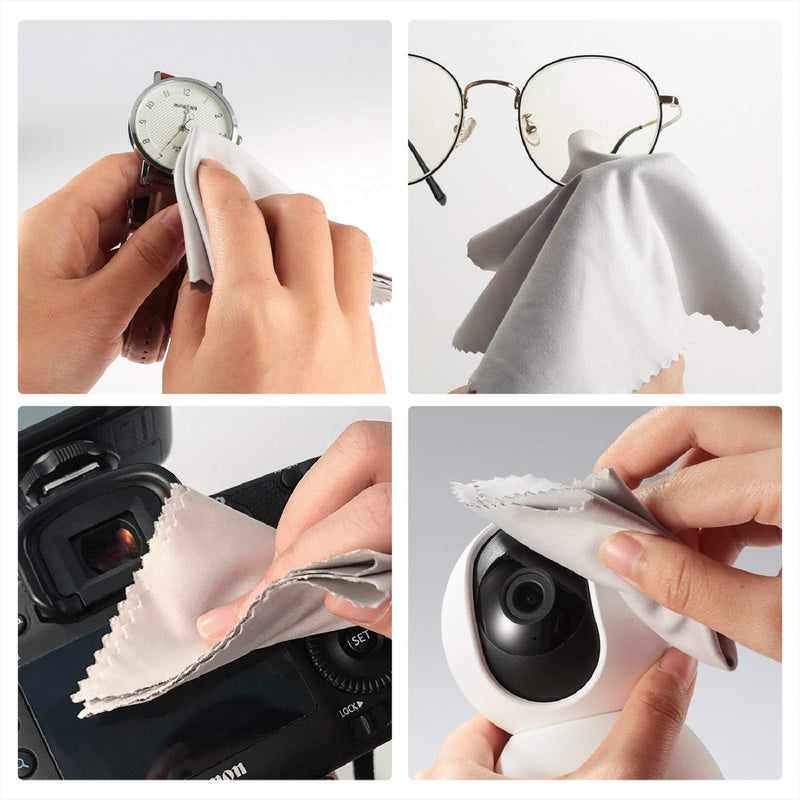 18 Pack Premium Microfiber Cleaning Cloths, Lintfree Fiber Cleaning Cloth for Cleaning Lenses, Glasses, Glass, Screens, Cameras, Cell Phone, Eyeglasses, LCD TV Screens, Tablets and More … … 18 PACK