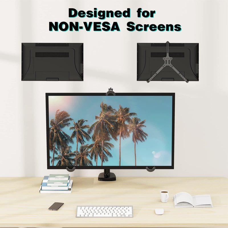 MOUNT PRO Single Monitor Wall Mount for 13 to 32 Inch Computer Screens and Universal Non-VESA Monitor Mount Adapter