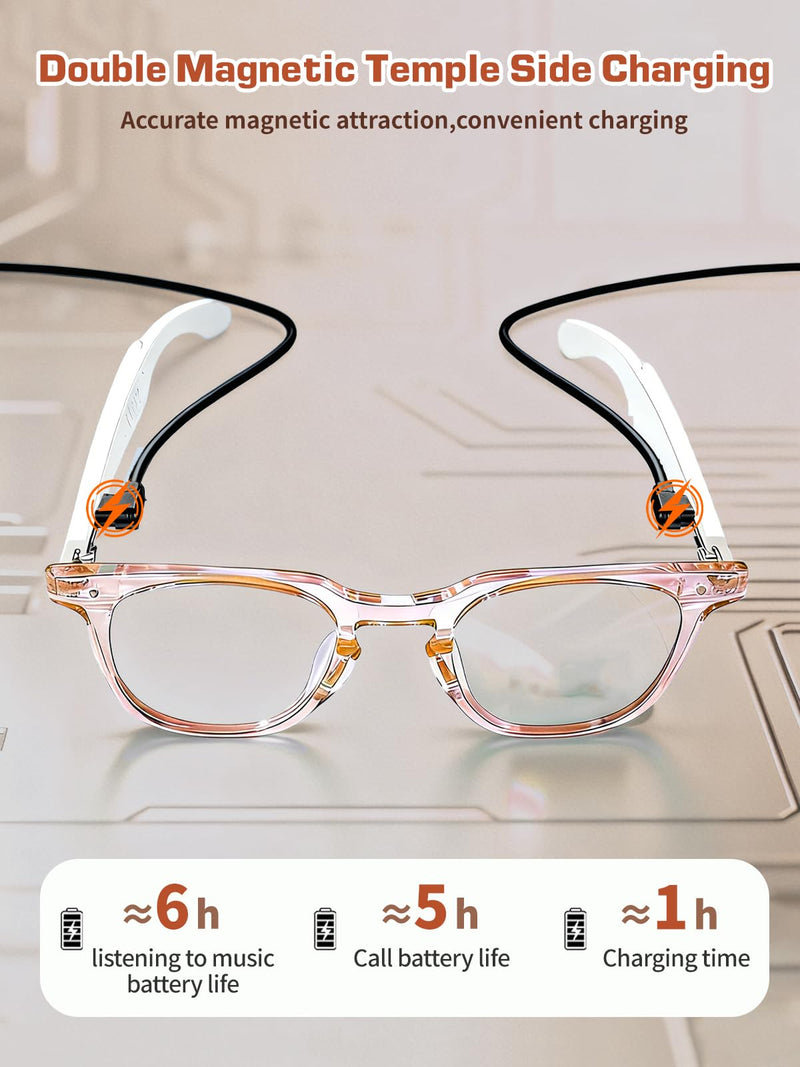 AI Translation Smart Glasses For Women, Color-Changing Lenses | Blue Light Blocking, Touch Control & Voice Assistant For Business, Travel & Meetings Gt52