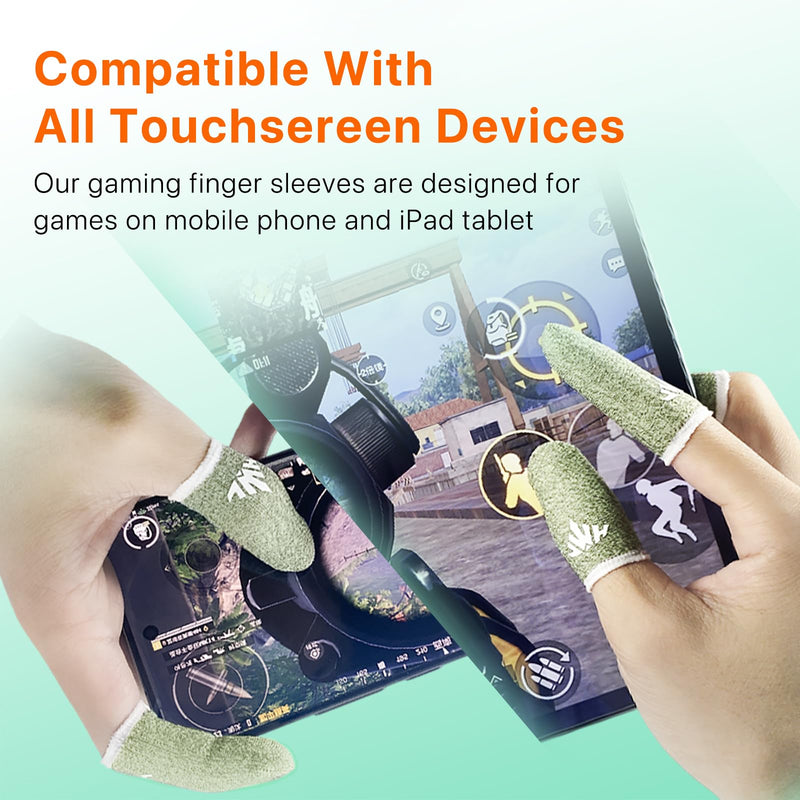JWH 16 PCS Mobile Gaming Finger Sleeves for Dedales Gamer Profesionales Silver Fiber Thumb Sleeves with Pubg Controller Anti Slip Sweat Proof Finger Gloves (8XBlue+8XGreen+Box+Game Controller) 8XBlue+8XGreen+Box+Game Controller