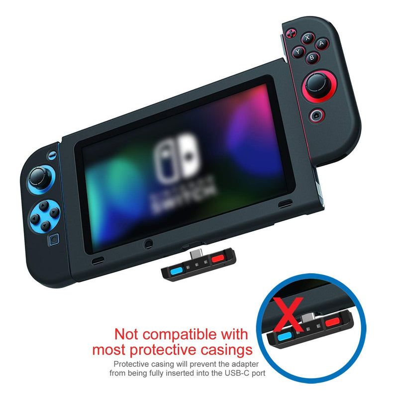 HomeSpot Bluetooth Audio Adapter with USB-C, Built-in mic, for Nintendo Switch, PS4, PS5, PC, Supports Headphones mic, aptX Low Latency, Dual Headphones, in-Game Voice Chat Blue & Red