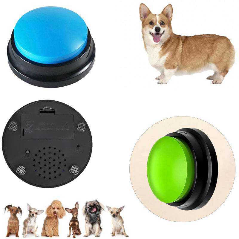 Voice Recording Button, Dog Buttons for Communication Pet Training Buzzer, 30 Second Record & Playback, Funny Gift for Study Office Home, Talking Buttons for Dogs (2 Packs) 2 Packs