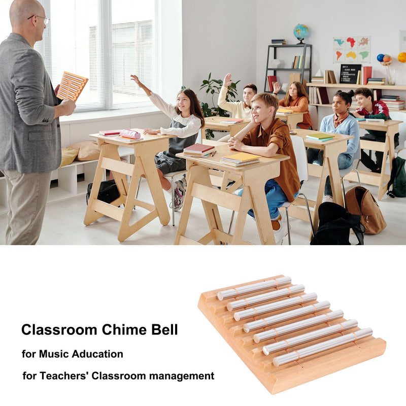 LIEKE 7 Tone Hand Chime Instrument Meditation Chime Mindfulness Bell with Nice Loud Tone For Yoga Meditation Sound Healing Teachers' Classroom Management Tool 7 Tone Chime