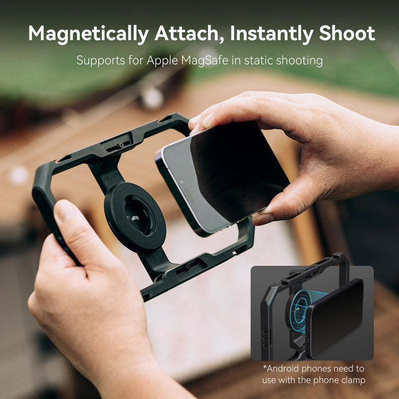 [AUSTRALIA] - SmallRig Universal Quick Release Phone Cage, Aluminium Alloy Magnetic Smartphone Video Rig Support for Apple MagSafe, Sturdy Phone Video Stabilizer Case for iPhone for Samsung for Huawei and More-4299 