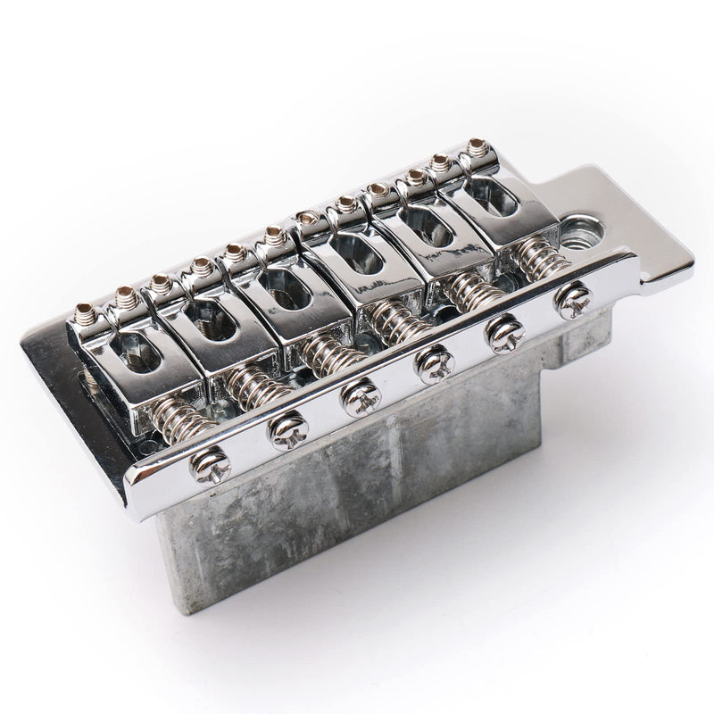 [AUSTRALIA] - Swhmc Silver 6 Strings Electric Guitar Tremolo Bridge Bar Kit,6R Sealed Gear Tuning Pegs Keys Machine Head with Neck Plate Reinforce Board for Strat Fender Guitar Replacement bridge and tuning pegs 
