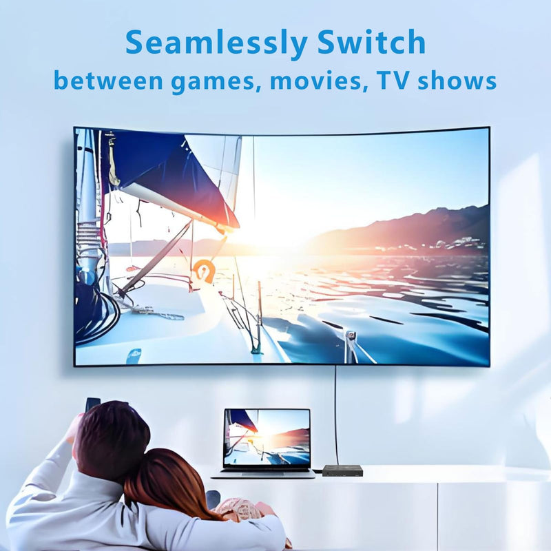8K HDMI Switch 3 in 1 Out 4K@120Hz HDMI Switcher Support HDR10+, Dolby Vision, Dolby Atmos, VRR, ALLM, CEC