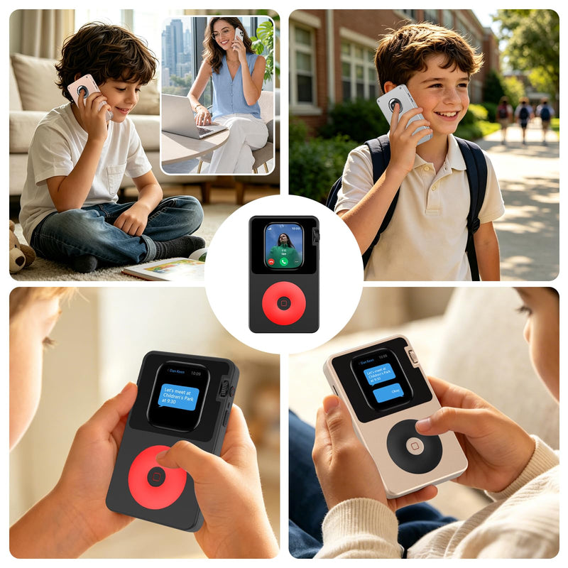 Aluminum Case for Apple Watch Series 9/8/7 45mm, Transform Watch into Retro MP4, Retro iPod Style Metal Protective Cover with Functional Click Wheel (Classic Black and Red, 45MM) Classic Black and Red Series 9/8/7-45MM