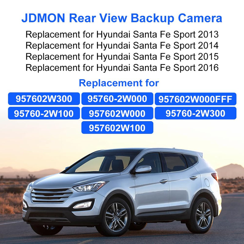 Backup Camera Replacement for Hyundai Santa Fe Sport 2.0L 2.4L L4 2013-2016 | Reverse Rear Park Assist Camera Replacement for 95760-2W000 95760-2W000-FFF 95760-2W300