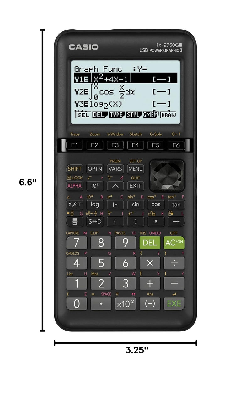 Casio fx-9750GIII Graphing Calculator, Python Programming, Black | Natural textbook display with Python programming; ideal for exams, STEM & advanced math