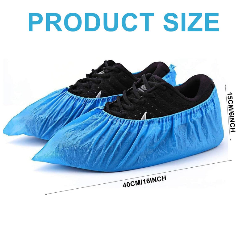 Shoe Covers, Disposable Overshoes, Waterproof Shoe Covers, Disposable Overshoes, Robust Shoe Covers, Disposable for Household, Laboratory, Construction, Garden, Factory, Pack of 100