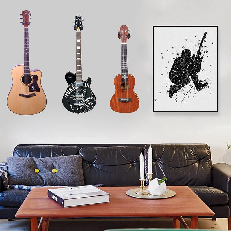 [AUSTRALIA] - Guitar Ukulele Wall Mount Hanger,Guitar Hangers,Hooks,Holders,Stand, 3Pack Zebra Hardwood Guitar Wall Mount Hanger,for Acoustic,Electric,Guitar,Bass,Banjo,Mandolin,Ukulele 3Pack,Zebra Hardwood 