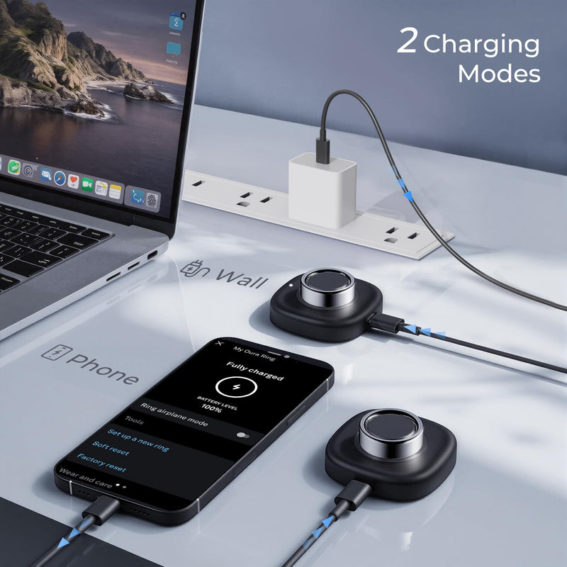 Compatible with Ou-ra Ring Gen4 Charger - Size 10 - Fast and Portable Charging Dock with USB-C Cable for Ou-ra Ring 4