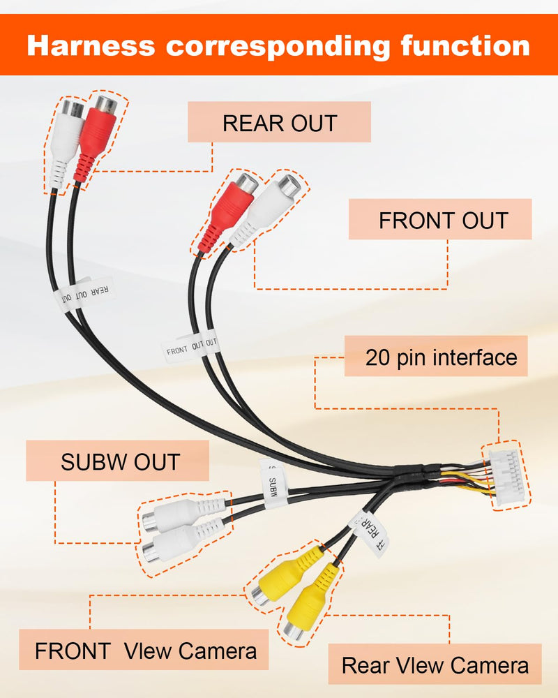 RCA Harness Cable Connector Adapter for Stereo Radio, Fits for Alpine ILXW650 ILX-W650 ILX-W650E ILXW650E, Replace E2703004590
