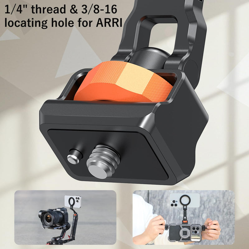 [AUSTRALIA] - VRIG Phone Tripod Mount for MagSafe, Aluminum Magnetic Tripods Phone Mount Adapter with 1/4” Screw Thread & 3/8" for Magsafe Phone Adapter Compatible with iPhone 16 15 14 13 12 Series 