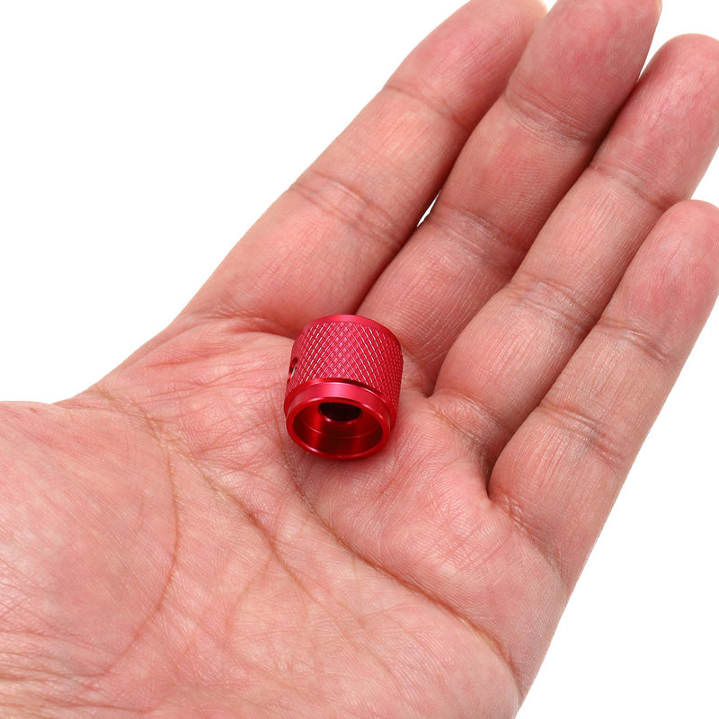 MECCANIXITY 6 Pcs Aluminium Potentiometer Knobs, 1/4" (6mm) Universal Volume Tone Control Knobs with Arrow Indicator for Guitar, 5/8" Red 17mmx16mm