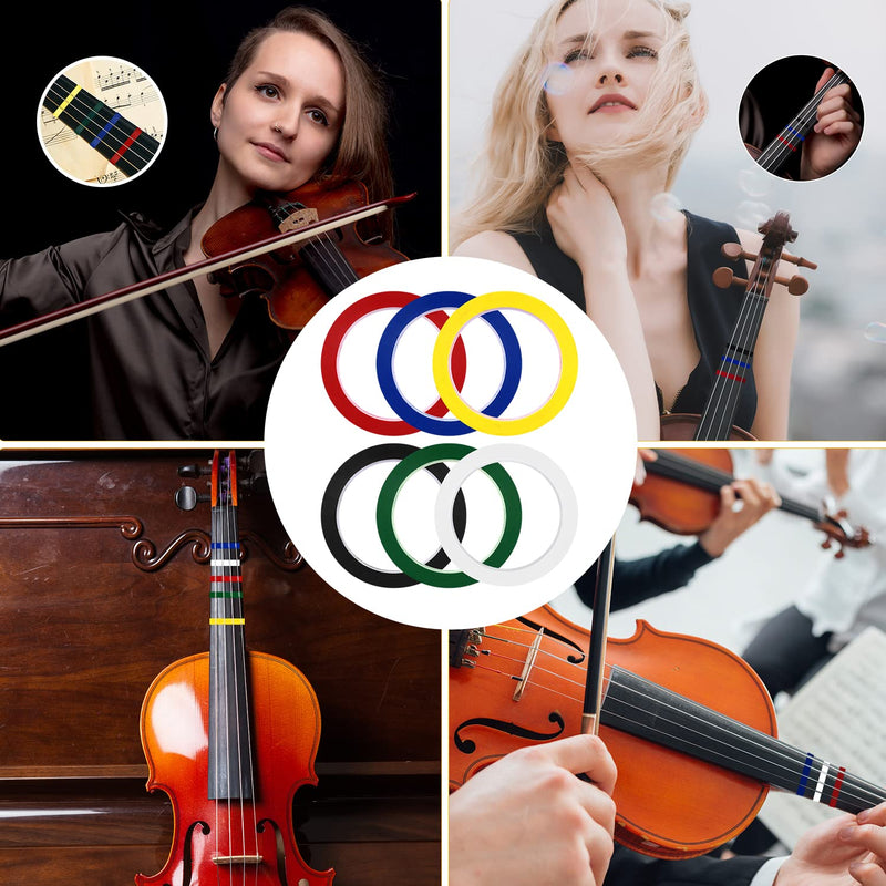 6 Rolls Violin Tape Fingerboard, 216 ft/66m Cello Tape Instrument Fingering Tape Violin Tape for Beginners Fretboard Orchestral Instruments (6 Colors)