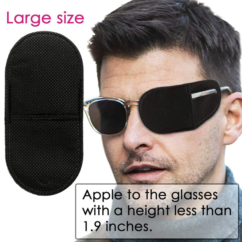 Eye Patches for Adults Kids 12 Piece Patch Glasses Treat Lazy Amblyopia Strabismus Left or Right Eyes (Black) Black
