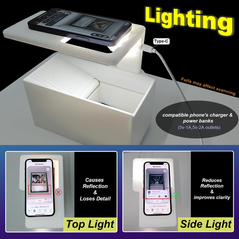 Scanstand for Standard Size Trading Cards - Effortlessly Scan MTG Cards with ManaBox and Magic TCG Trading Card Scanner, Quick Price Checks, Exclusively for ManaBox Users - White
