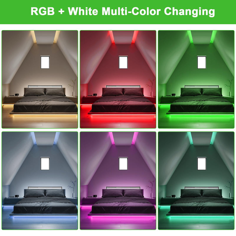 [AUSTRALIA] - JOYLIT 24V RGBW COB LED Strip Lights 16.4FT/5M RGB + 6000K Cool White Dual Mode, Flexible 784 LEDs/M High Density Dotless Tape Light for Indoor, Bedroom, Kitchen, Home Theater Lighting (Light Only) RGB+6000K 